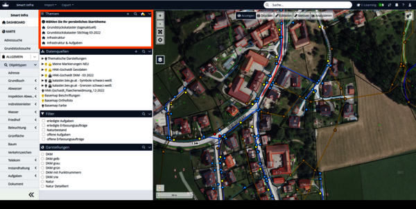 Screenshot rmDATA Smart Infra: Persönliches Startthema festlegen in rmDATA Smart Infra