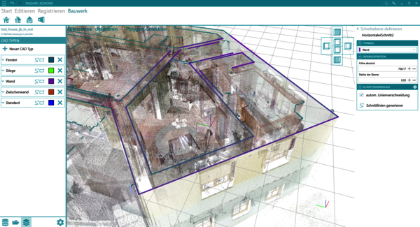 rmDATA 3DWorx Horizontale Schnitte aus 3D-Punktwolken in rmDATA 3DWorx ableiten