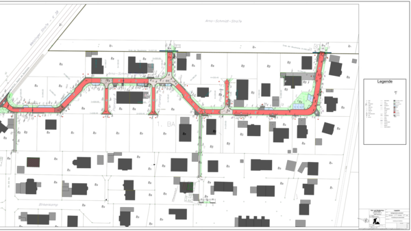 Ausschnitt aus einem Plan für Oberflächen in rmDATA GeoMapper