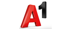 Dreidimensionales rotes A mit hochgestelltem schwarzen 1 – ein Logo, das A¹ darstellt.